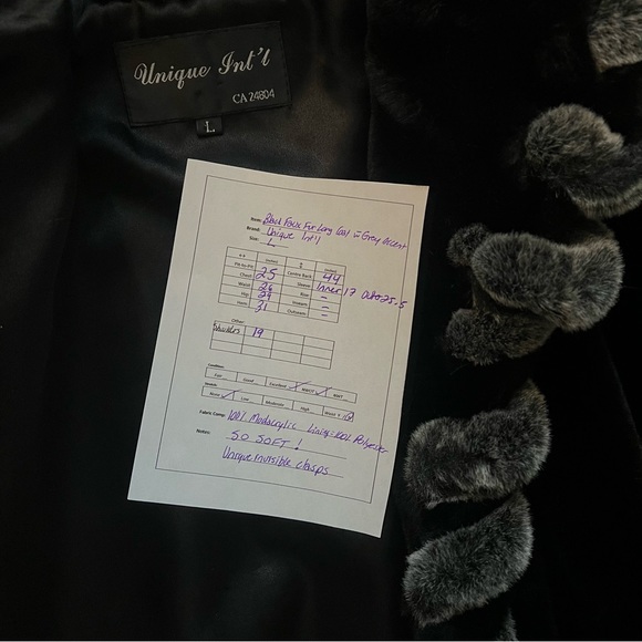 Black and grey Unique Int’l vintage faux fur coat - Picture 12 of 12